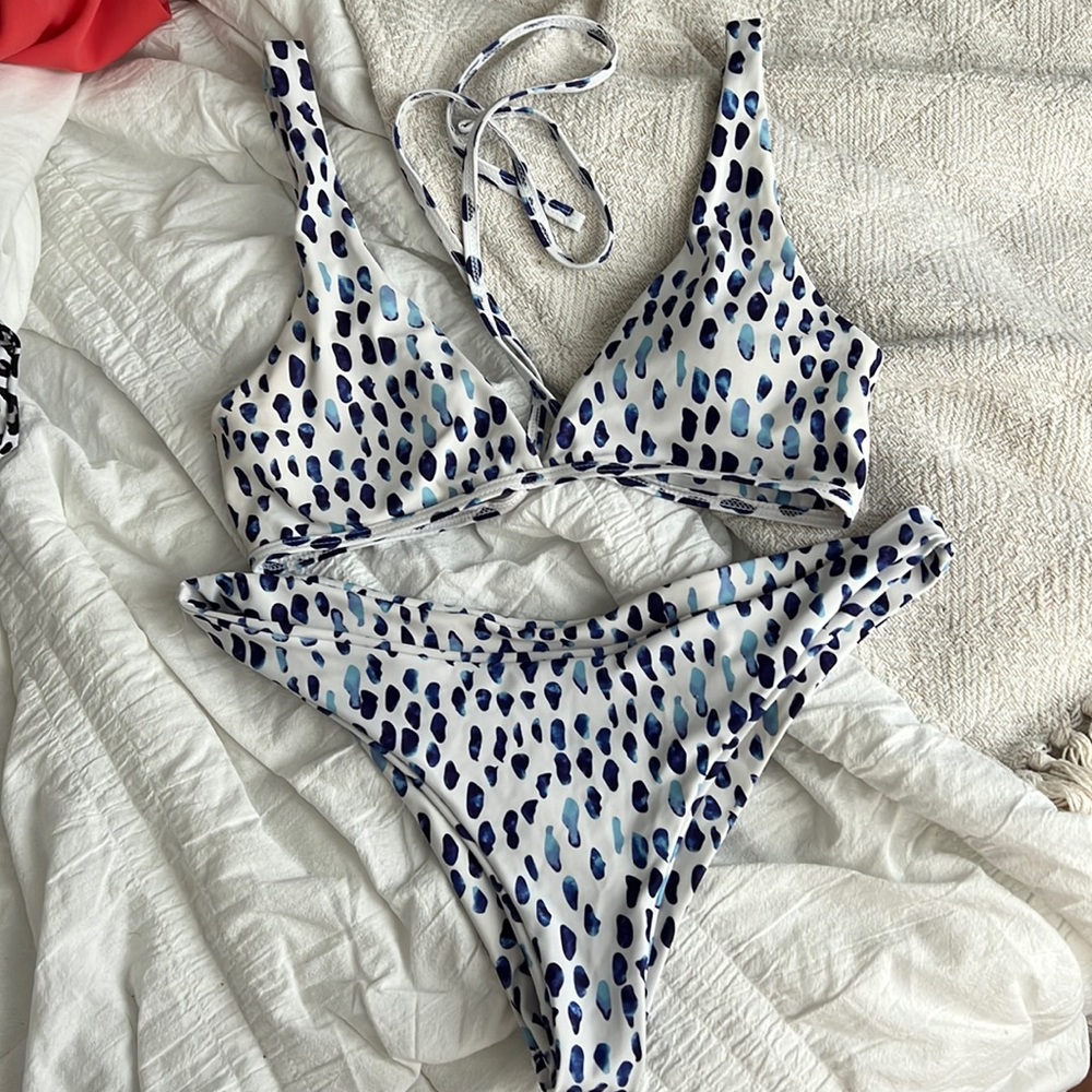 Blue watercolor bikini
